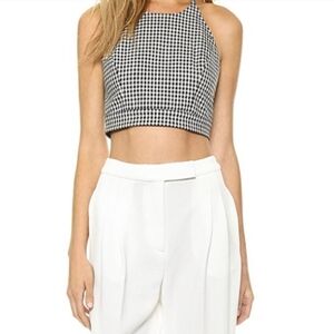 EUC Sachin + Babi Maria Monochrome Houndstooth Crop Top